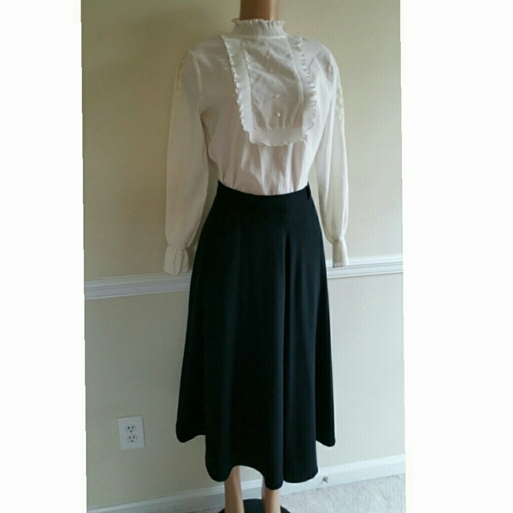 Vintage White Tuxedo style blouse